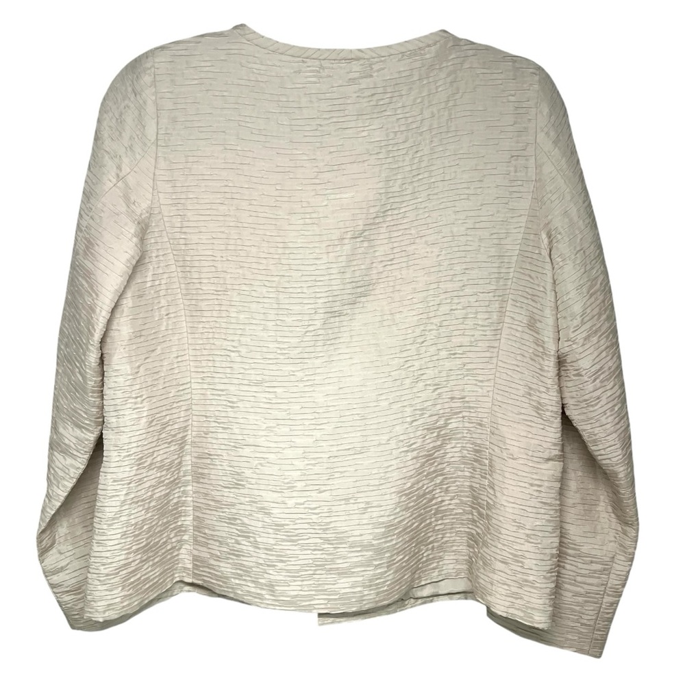 Eileen Fisher Petites Silk Champagne Textured Jacket Women’s Petite Small - Picture 4 of 9